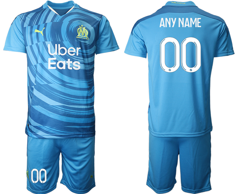 Men 2021 Olympique de Marseille away custom soccer jerseys->youth soccer jersey->Youth Jersey